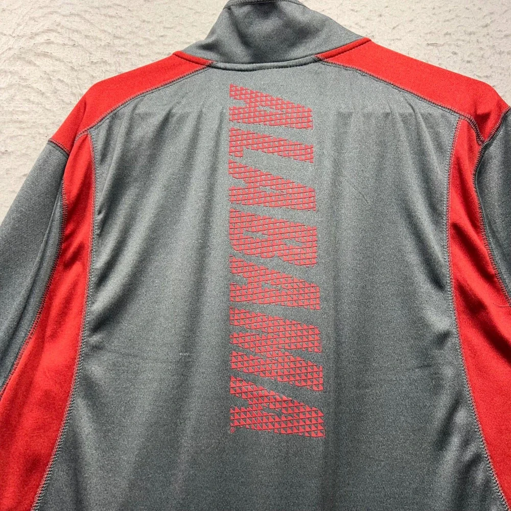 Champion Alabama Crimson Tide Quarter Zip Pullover Mens 2XL Gray Red Spellout